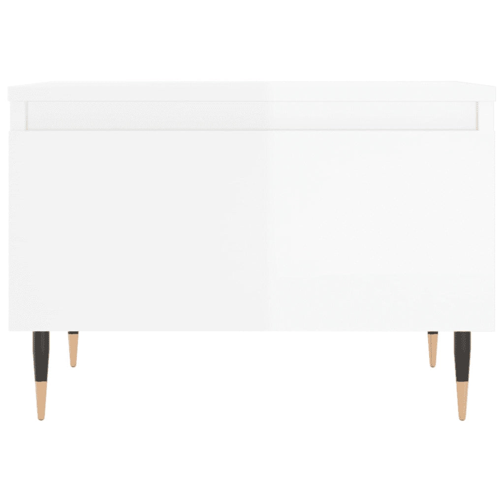 Tavolini Salotto 2pz Bianco Lucido 50x46x35cm Legno Multistrato