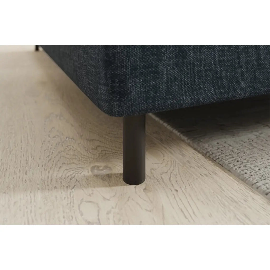 Divano angolare sinistro convertibile BARNEA 208 cm blu scuro con contenitore