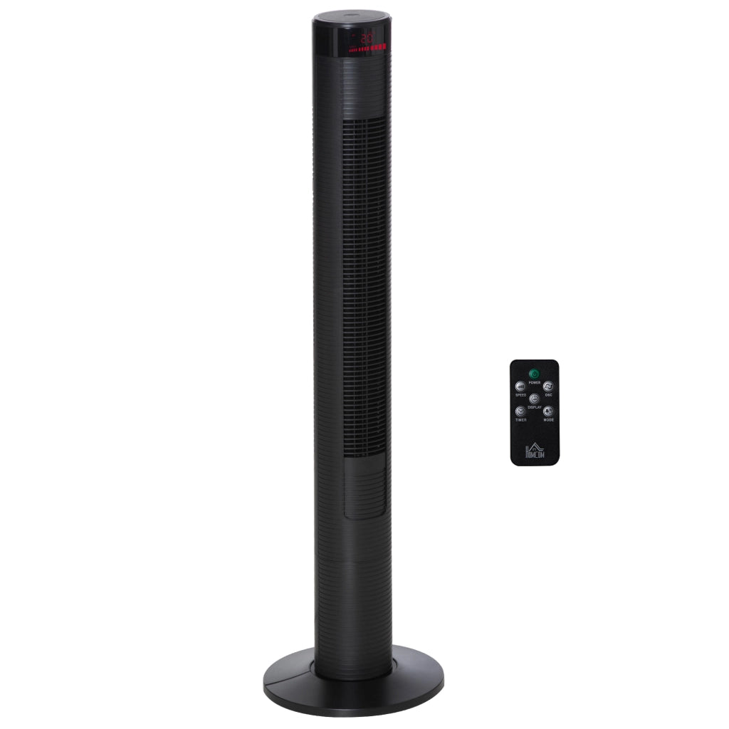 Ventilatore da pavimento con telecomando 117 cm oscillante ¨C zephmum ¨C 4 modalita' 3 velocita' 12h timer nero