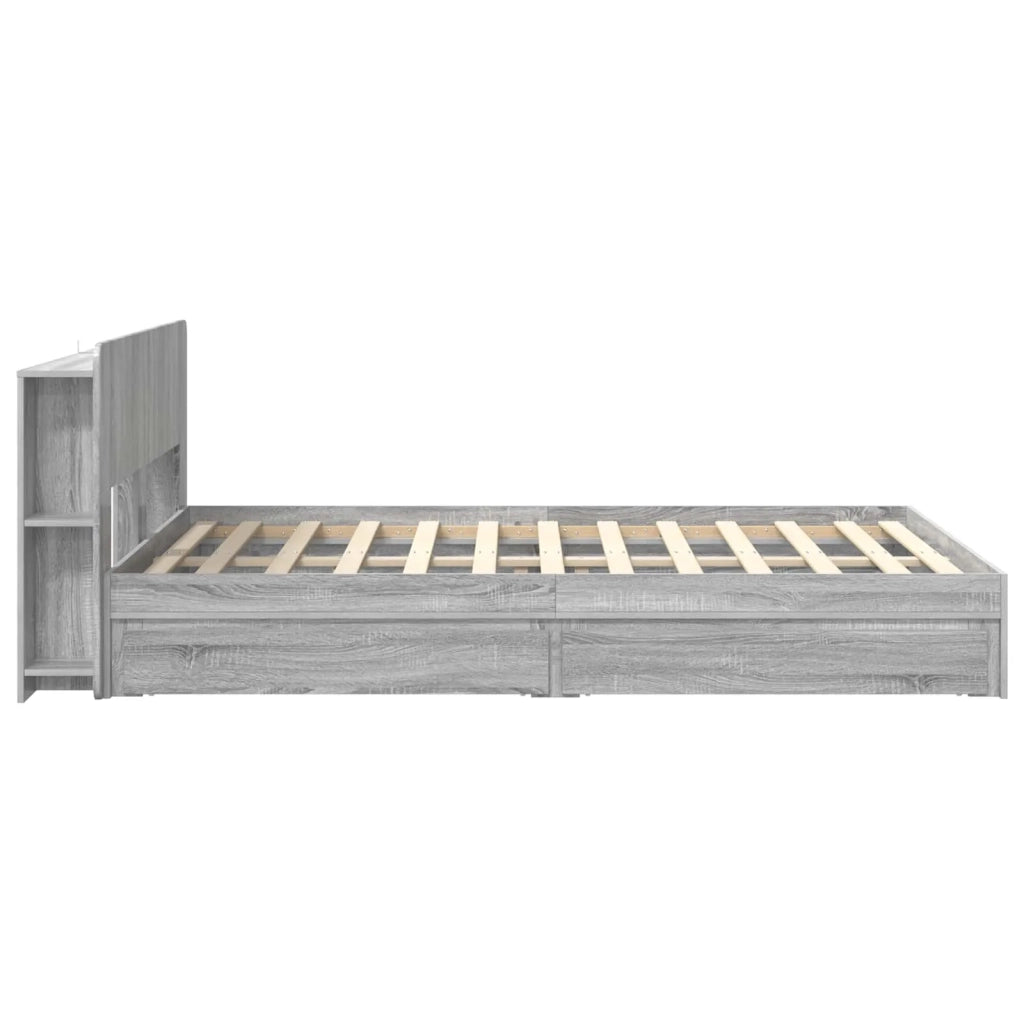 Telaio del letto con storage Sonoma grigio 160 x 200 cm 3433595