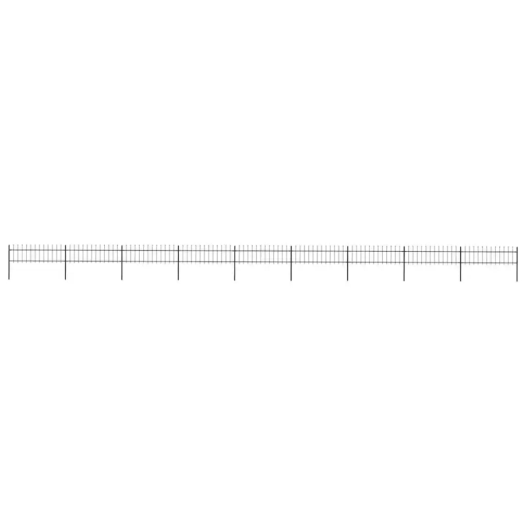 Recinzione da Giardino con Punta a Lancia in Acciaio 1506x60 cm Nero 277601