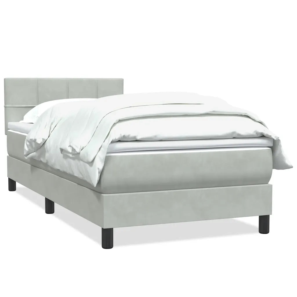 Giroletto a Molle con Materasso grigio chiaro 90x210 cm Velluto 3316191