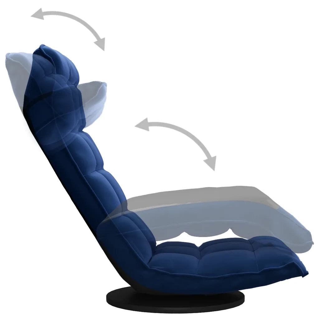 Sedia da Pavimento Girevole Blu in Velluto CFW8817733