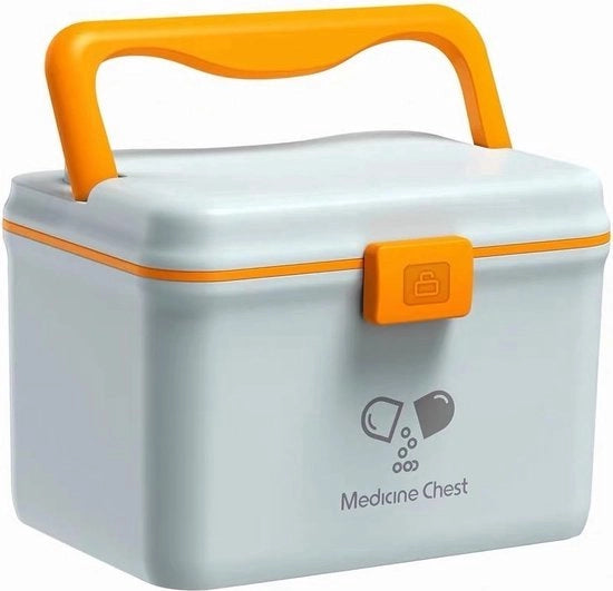 Cassa Medicinale con Mini Cassa Medicinale - Kit di Primo Soccorso per la Casa - 2 Compartimenti - Blu