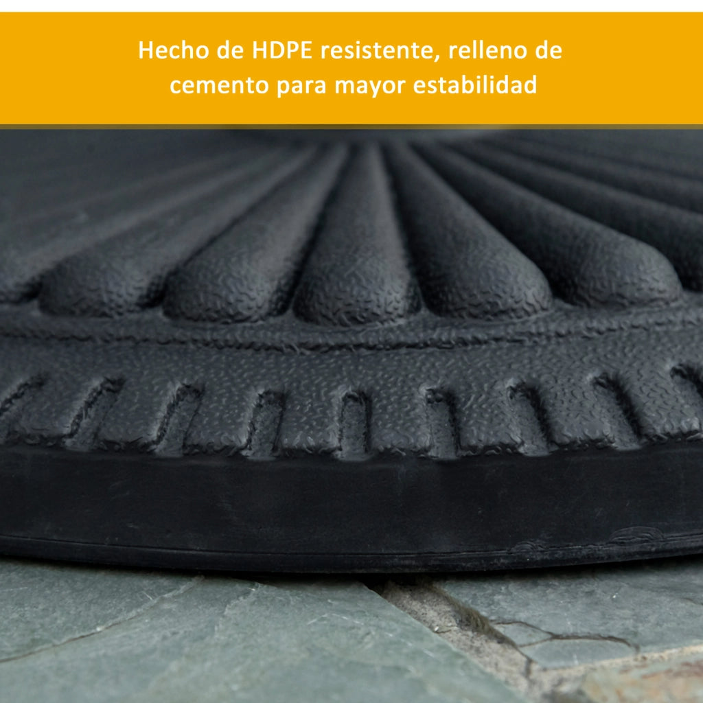 Base per Ombrellone da Giardino ¨C zephmum ¨C Nero 14 kg ?49x32 cm per 35/38/48 mm