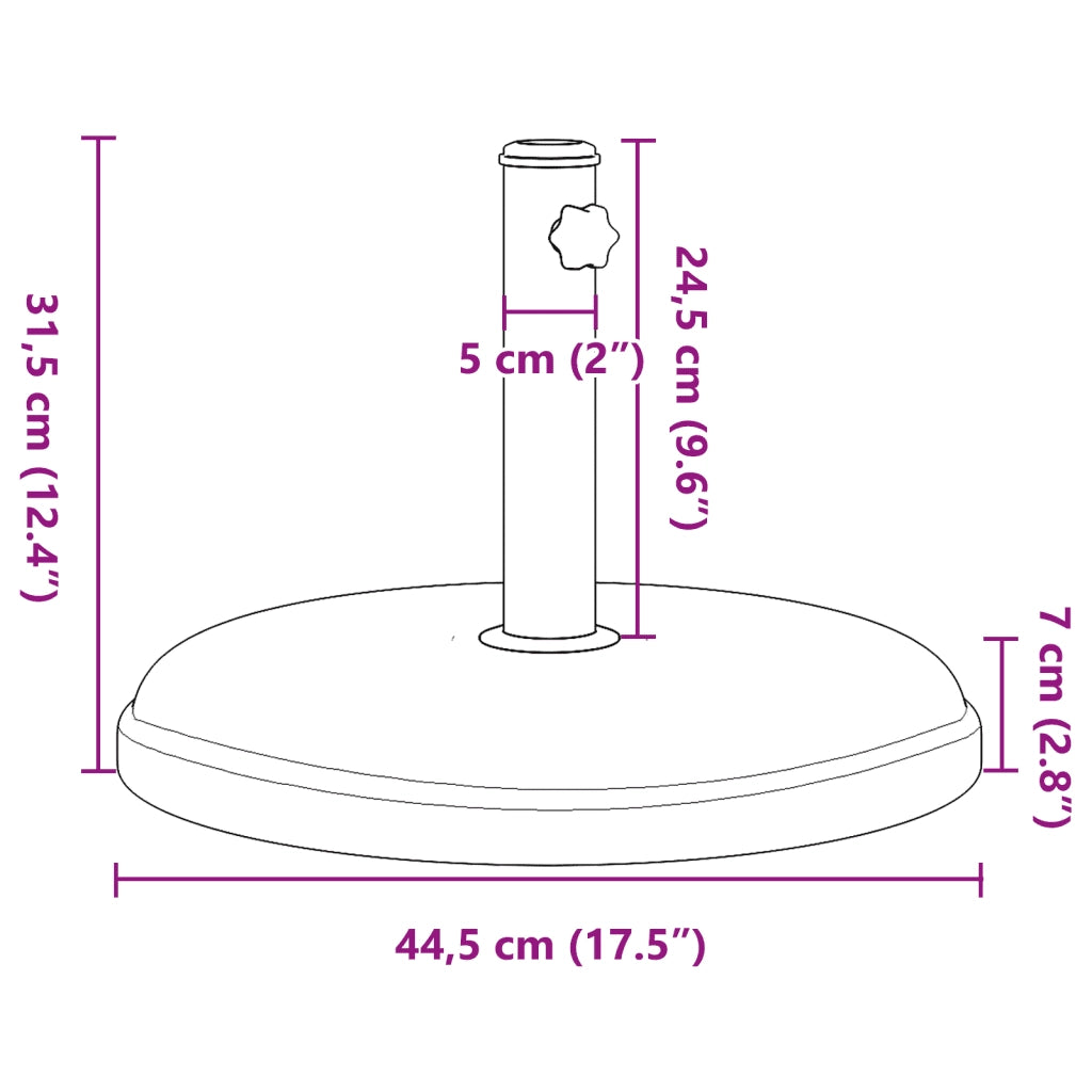 Base per Ombrellone per Pali-Supporto per ombrellone ?32/35/38 mm 15 kg Rotonda 400211
