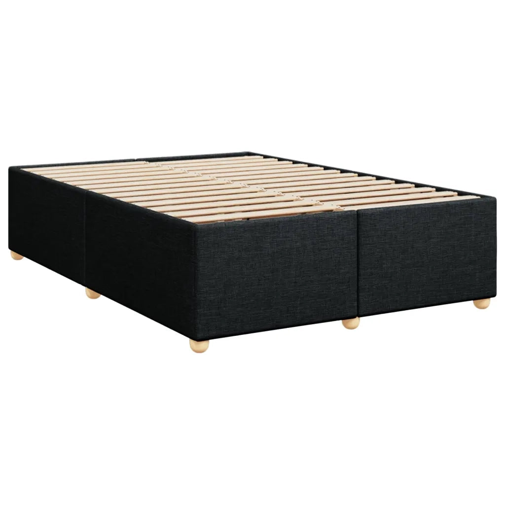 vidaXL Giroletto a Molle con Materasso Nero 160x200 cm in Tessuto