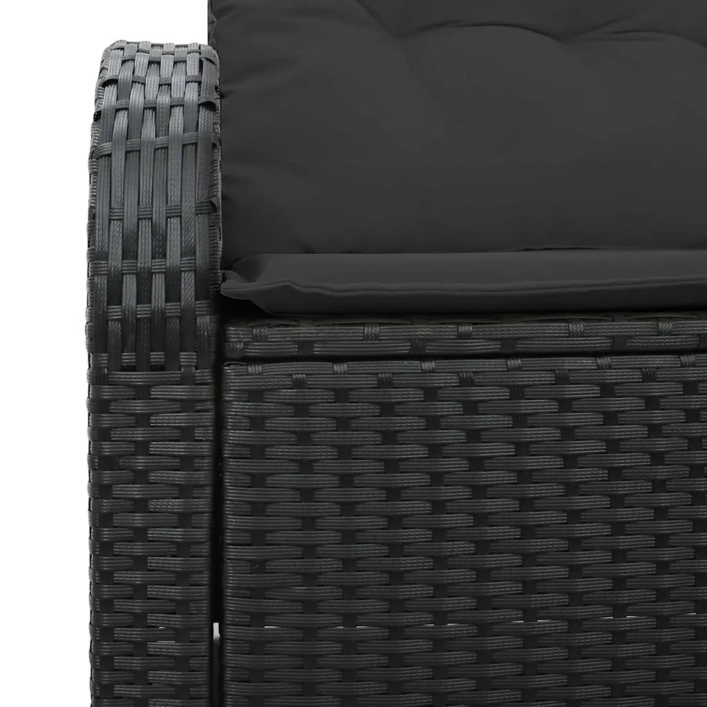 Divano da giardino-Sofa da Giardino-Divano da esterno Nero 124 x 62 x 69cm polyrattan 670314