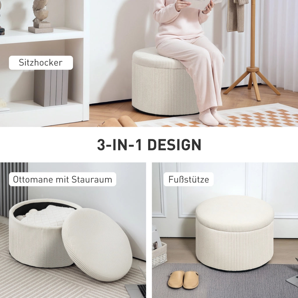 Poggiapiedi con cassettino ¨C zephmum ¨C Beige 97 L