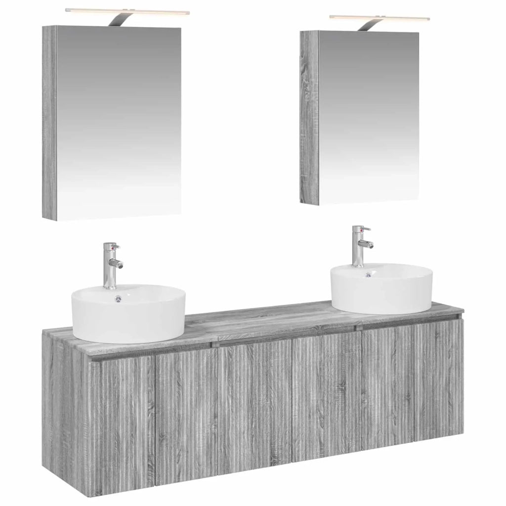 Set di Armadi da Bagno 5 pcs Sonoma grigio Legno ingegnerizzato 3406436
