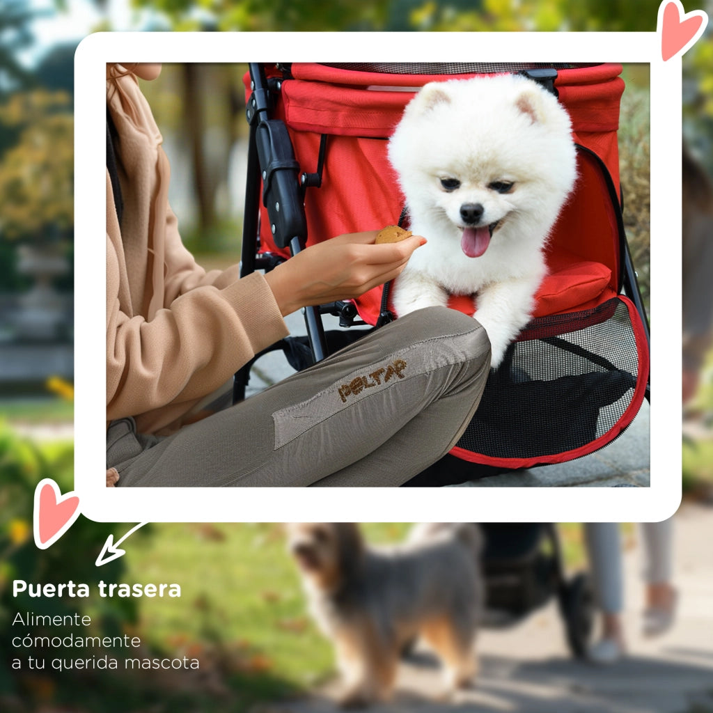 Casetta per Cani Piccoli con Ruote e Finestre ¨C Zephmum ¨C Rosso 67x45x96 cm