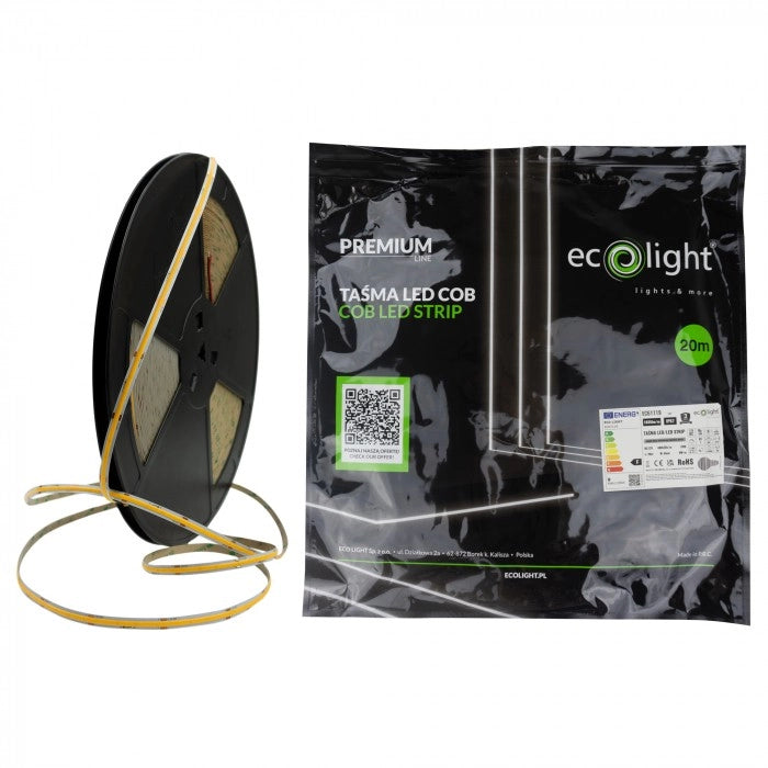 Striscia LED COB 12V IP67 480LED/m 4000K 20m Ecolight