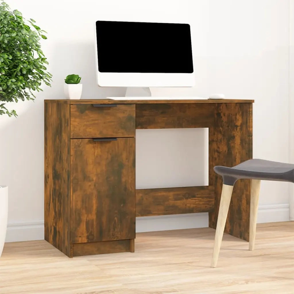 Scrivania | Tavolo da Ufficio Rovere Fumo 100x50x75 cm in Legno Multistrato