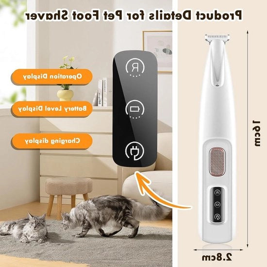 Trattore da pelo per cani e gatti wireless impermeabile per la rasatura delle zampe, occhi e orecchie