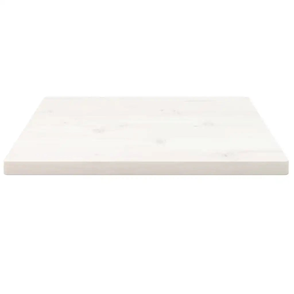 Piano Tavolo Bianco 50x50x2,5cm Legno Massello di Pino Quadrato 824376