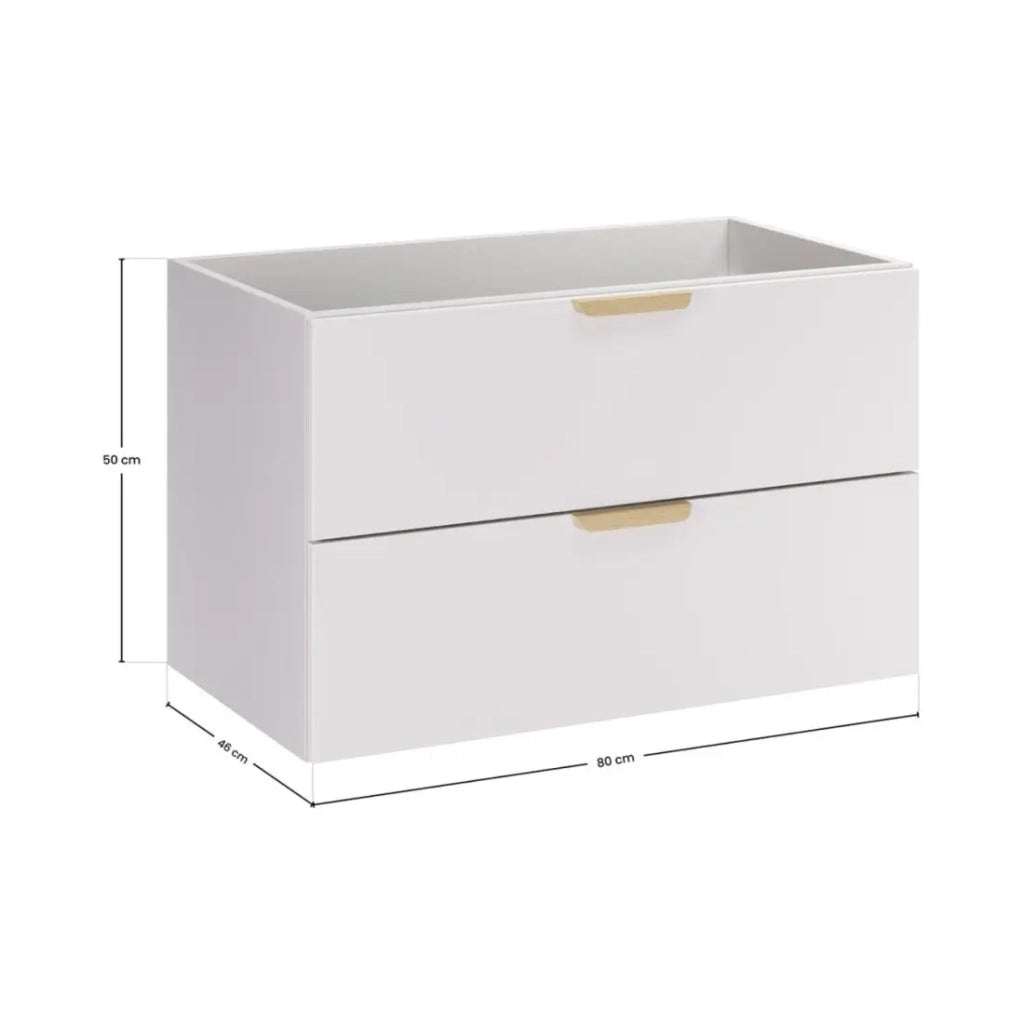 Set OSTER 120cm: mobili sottolavabo con cassetti e nicchie a vista + piano per lavabo + lavabo ovale nero da appoggio
