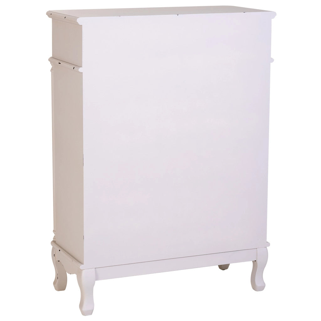 Console in legno bianco con 2 cassetti e 2 porte 80x38x110,5h cm
