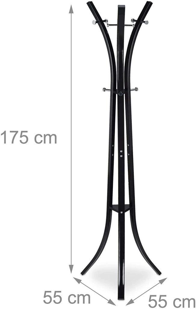 Appendiabiti da terra in metallo per cappotti e giacche ingresso/corridoio 175 cm nero 13_0002199