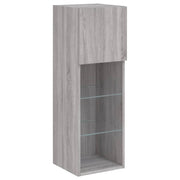 Mobile TV multimediale mensola TV credenza mobile TV sala da pranzo soggiorno camera da letto con luci LED Sonoma 30,5 x 30 x 90 cm grigio 02_0026822