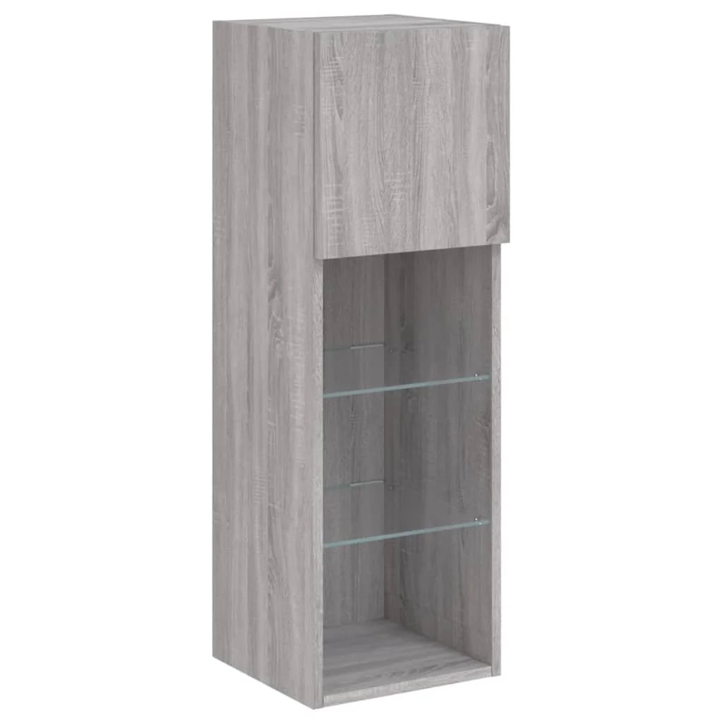 Mobile TV multimediale mensola TV credenza mobile TV sala da pranzo soggiorno camera da letto con luci LED Sonoma 30,5 x 30 x 90 cm grigio 02_0026822