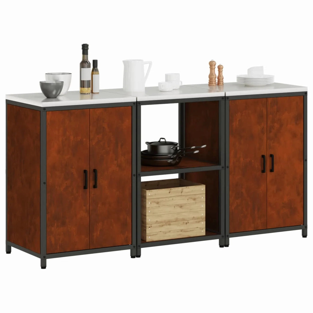 Set di Stoccaggio per Cucina con lo scaffale 3 pcs Ruggine 3392700