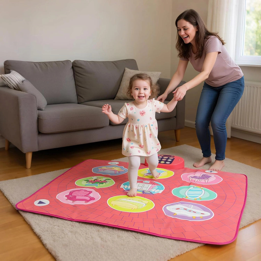 Tappeto da Ballo per Bambini, Gioco con 5 Livelli, 9 Suoni di Tastiera e 9 Canzoni Demo, Display del Punteggio e Volume Regolabile, Regalo Interattivo per Bambini 3+ Anni