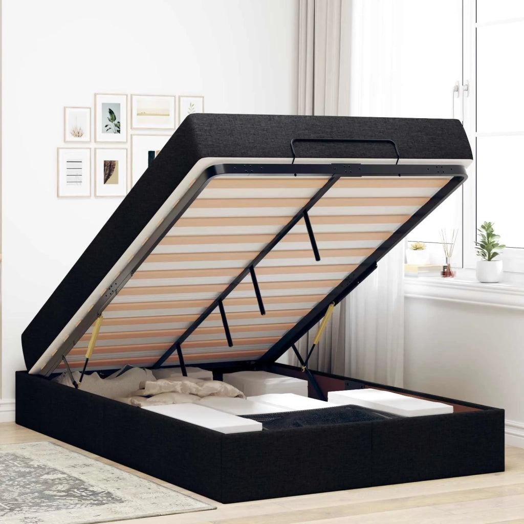 Struttura letto con materasso 2 pcs Nero Tessuto 3399475