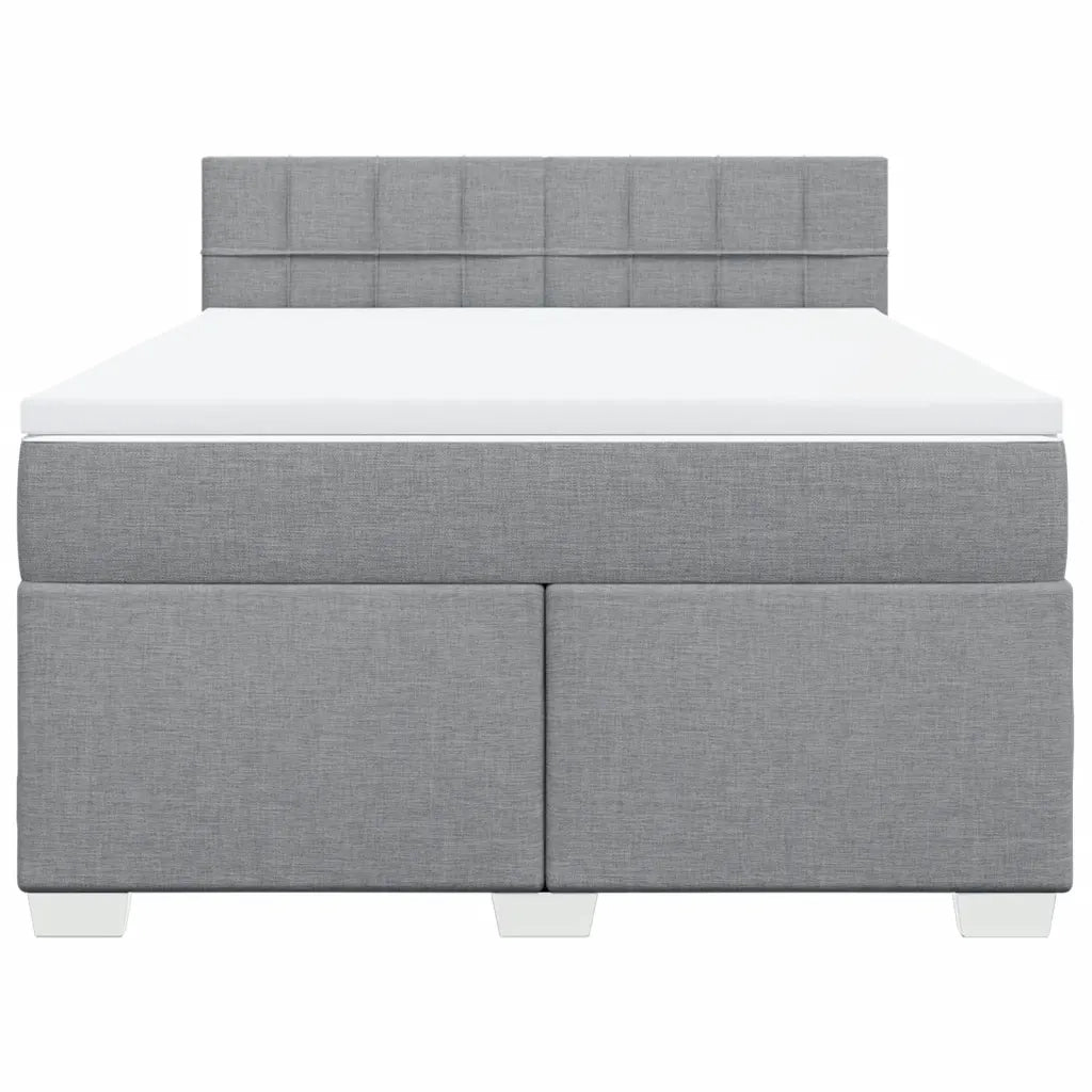 Giroletto a Molle con Materasso Grigio Chiaro 160x200cm Tessuto
