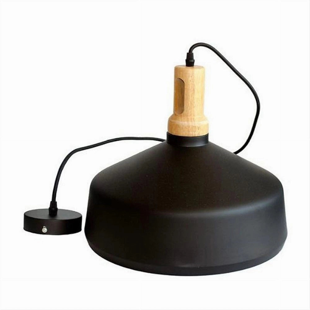 Trade Shop - Lampadario A Sospensione Stile Industriale In Metallo Pendente A Coppa E27 A93 - Nero