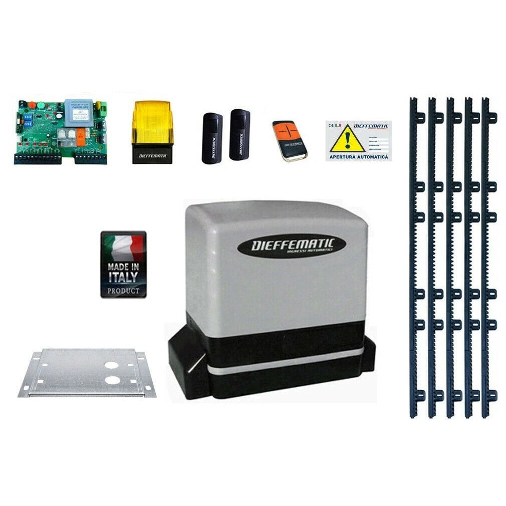 KIT MOTORE 900KG SCORREVOLE AUTOMATICO CON 5 MT CREMAGLIERA NYLON 230V KV9