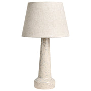Lampada da tavolo Base in ceramica beige chiaro Paralume in lino Macchie blu Stile moderno Soggiorno Camera da letto