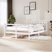 Giroletto-Struttura Letto Bianco in Legno Massello 140x200 cm 819202