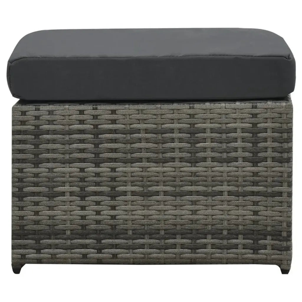 Set Divani da Giardino 4 pz con Cuscini in Polyrattan Antracite cod mxl 41029