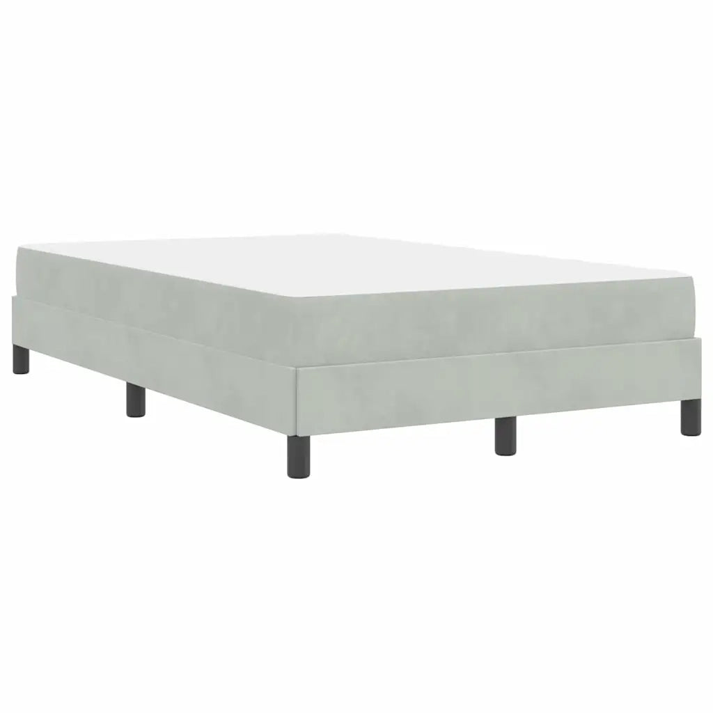 Letto a molle con materasso Grigio chiaro 120 x 220 cm Tessuto
