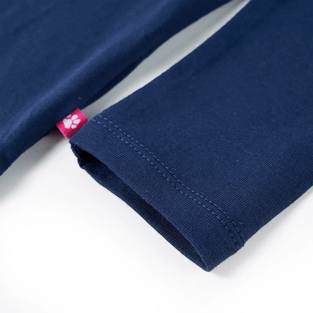 Maglietta da Bambina Maniche Lunghe Blu Marino 128 14002