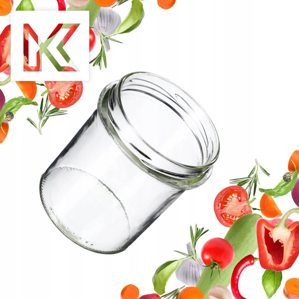 KADAX 10 pezzi Barattoli da 350 ml per miele, conserve, marmellata, tappi e coperchi Fi 82