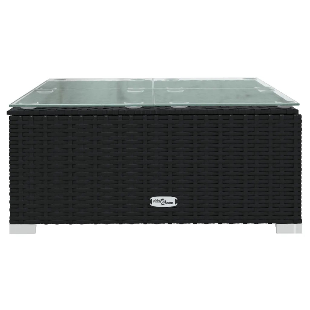 Set Divani da Giardino 3 pz con Cuscini in Polyrattan Nero 317532