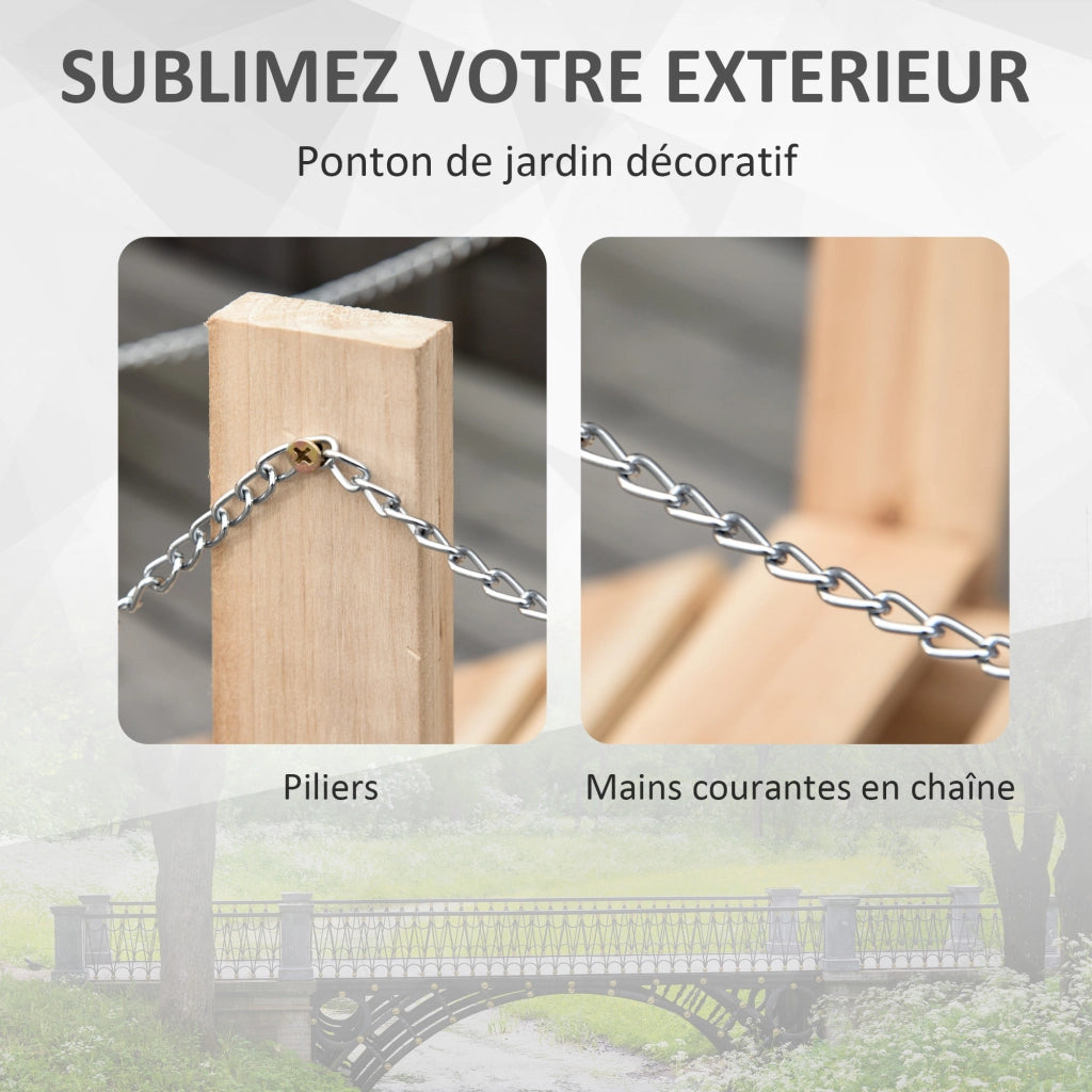 Pont de Jardin ¨C zephmum ¨C Passerella in Legno per Laghetto 100x32x48 cm
