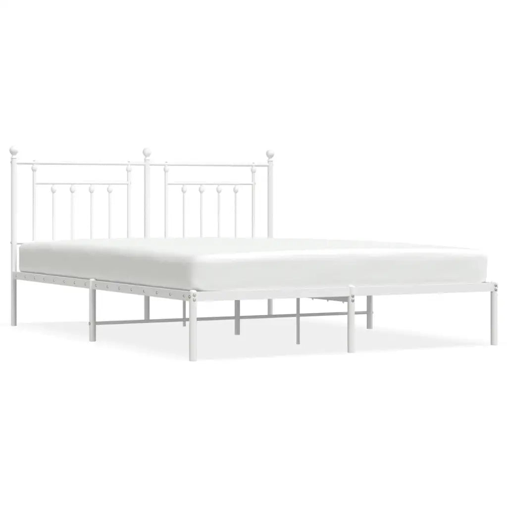 Giroletto con Testiera Metallo Bianco 180x200 cm 353590
