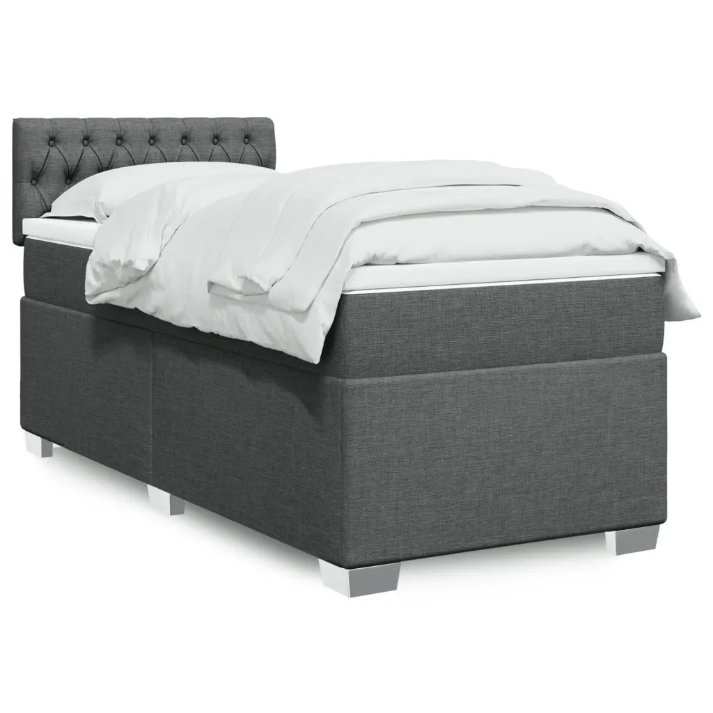 vidaXL Giroletto a Molle con Materasso Grigio Scuro 100x200 cm Tessuto