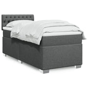 vidaXL Giroletto a Molle con Materasso Grigio Scuro 100x200 cm Tessuto
