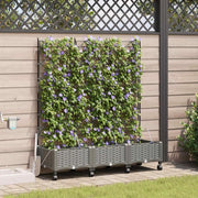 Vaso da Giardino con Irrigazione e Ruote 3 pz Grigio Chiaro PP 3423089