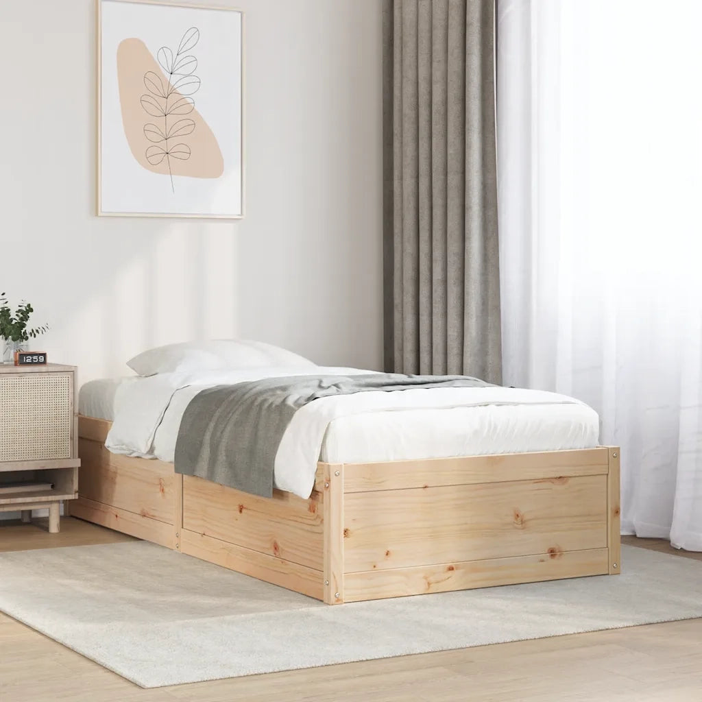 Letto senza Materasso 90x200 cm in Legno Massello di Pino 846831