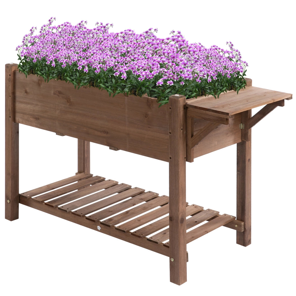 Letto Rialzato in Legno con Ripiano Pieghevole e Mensola ¨C Zephmum ¨C 123x54x80