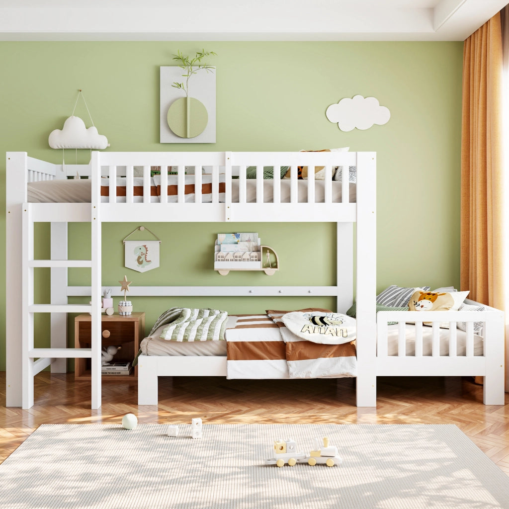 letto modulare in legno bianco 104 x 215 cm