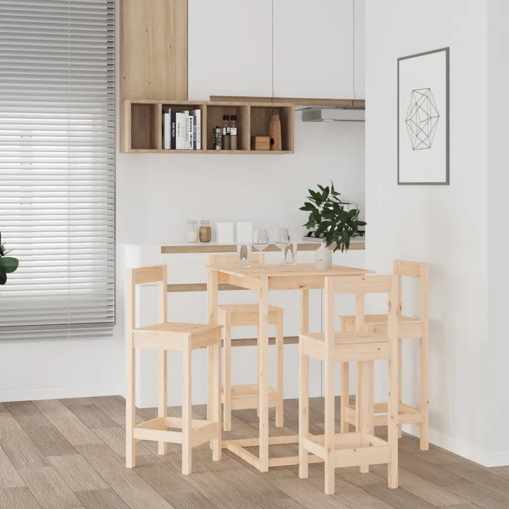 Set da Bar 5 pz in Legno Massello di Pino 3124742