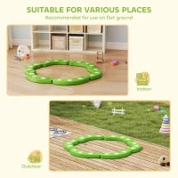 Percorso di Equilibrio per Bambini di +3 Anni con Punti Tattili per Interni ed Esterni, Verde