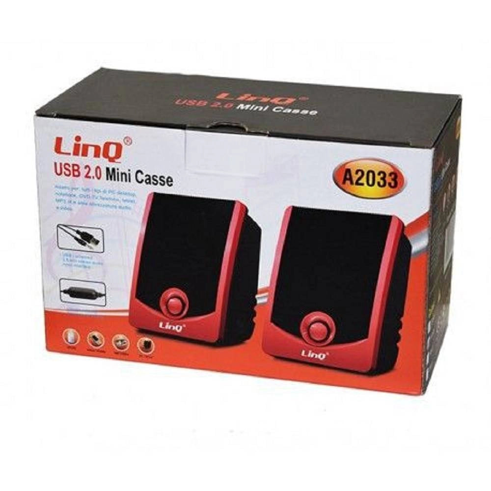 Trade Shop - Casse Altoparlanti Cablati Stereo Usb 2.0 Pc Notebook Dvd Tv Mp3 Tablet 3w A2033 -