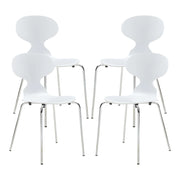 Set di 4 sedie da pranzo 80 x 47 x 48 cm design moderno e robusto bianco/cromo 03_0009834