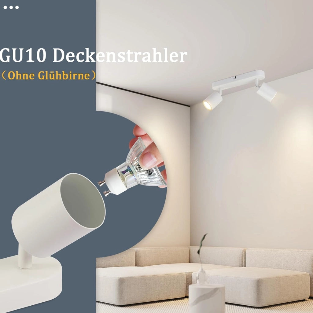 ZMH Faretto da soffitto neri 2 luci GU10 design girevole moderni anche parete per soggiorno camera letto sala pranzo